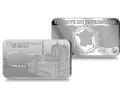 Lingot en argent pur «Cathédrale Notre-Dame de Reims»